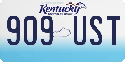 KY license plate 909UST