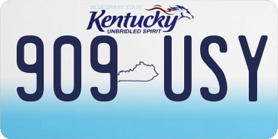 KY license plate 909USY