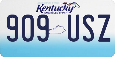 KY license plate 909USZ