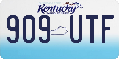 KY license plate 909UTF