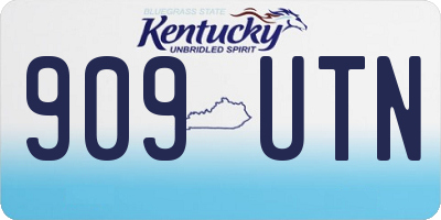 KY license plate 909UTN