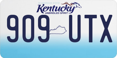 KY license plate 909UTX