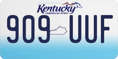 KY license plate 909UUF
