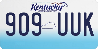 KY license plate 909UUK