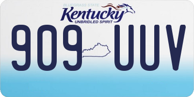 KY license plate 909UUV