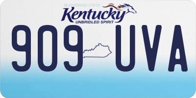 KY license plate 909UVA