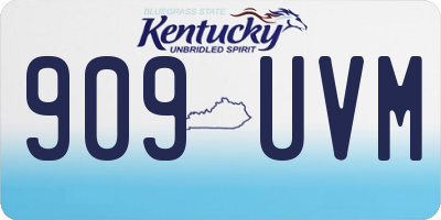 KY license plate 909UVM