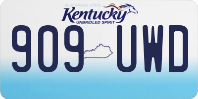 KY license plate 909UWD