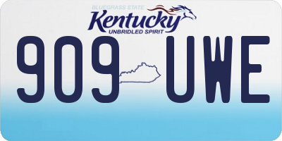 KY license plate 909UWE