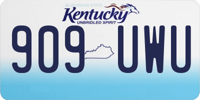 KY license plate 909UWU
