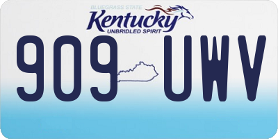 KY license plate 909UWV