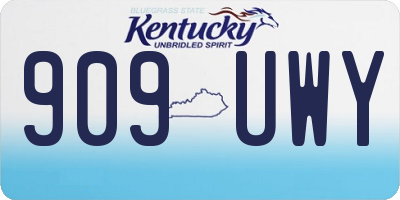 KY license plate 909UWY