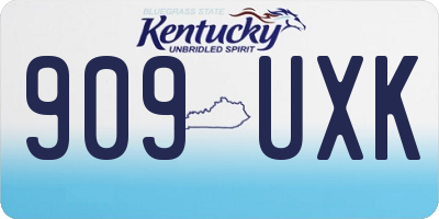 KY license plate 909UXK
