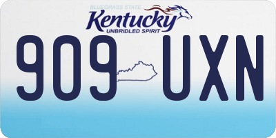 KY license plate 909UXN