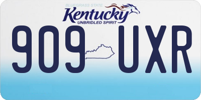 KY license plate 909UXR