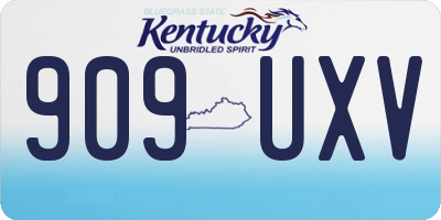 KY license plate 909UXV