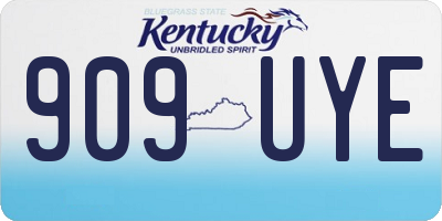 KY license plate 909UYE