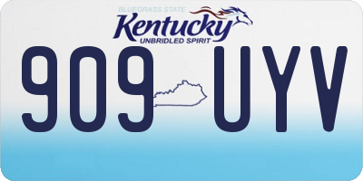 KY license plate 909UYV