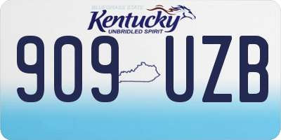 KY license plate 909UZB