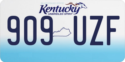 KY license plate 909UZF