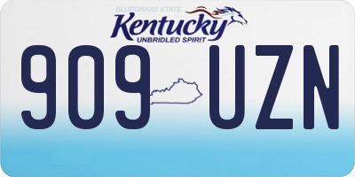 KY license plate 909UZN