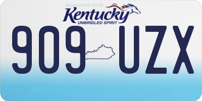 KY license plate 909UZX