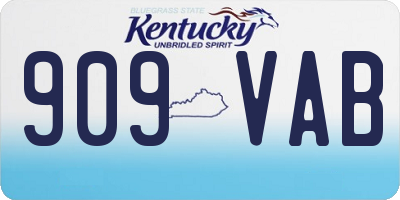 KY license plate 909VAB