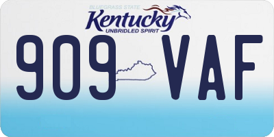 KY license plate 909VAF