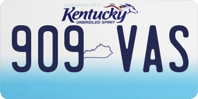 KY license plate 909VAS