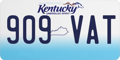 KY license plate 909VAT