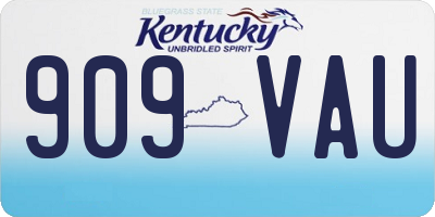 KY license plate 909VAU