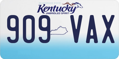 KY license plate 909VAX