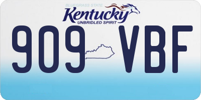 KY license plate 909VBF