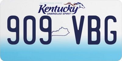 KY license plate 909VBG