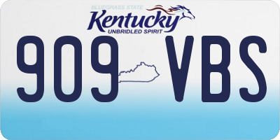 KY license plate 909VBS