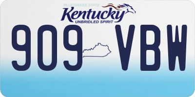 KY license plate 909VBW