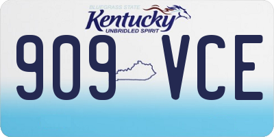 KY license plate 909VCE
