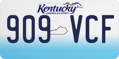 KY license plate 909VCF