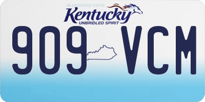 KY license plate 909VCM