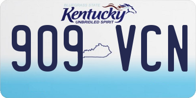 KY license plate 909VCN