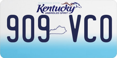 KY license plate 909VCO