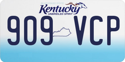 KY license plate 909VCP