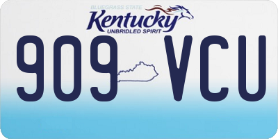 KY license plate 909VCU
