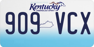 KY license plate 909VCX