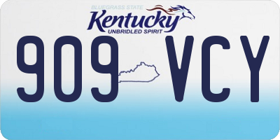 KY license plate 909VCY