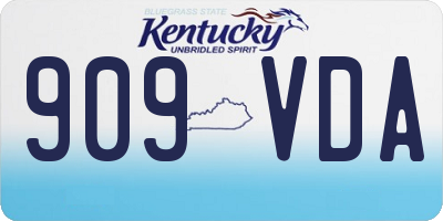 KY license plate 909VDA