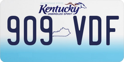 KY license plate 909VDF
