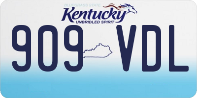 KY license plate 909VDL