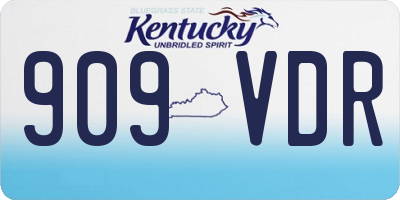 KY license plate 909VDR