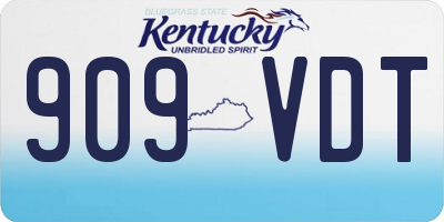 KY license plate 909VDT